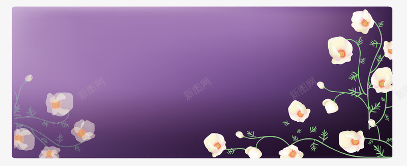 紫色姓名框png免抠素材_88icon https://88icon.com 姓名框 小花 手绘 紫色 花藤