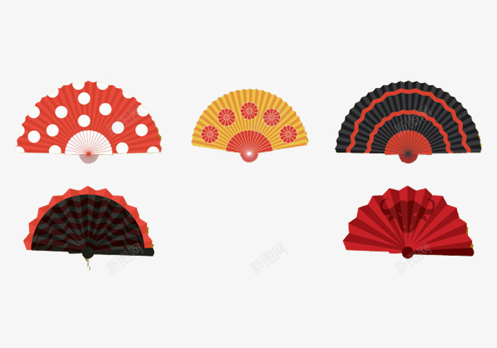 扇子图案纹理印花png免抠素材_88icon https://88icon.com 凉风 夏天 手动 红色