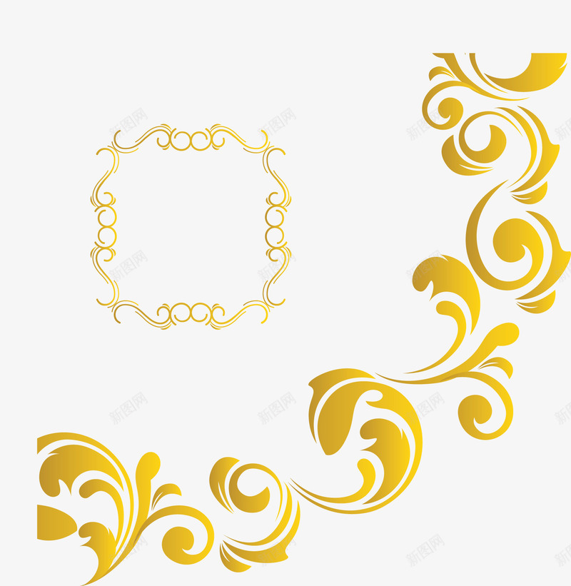 金色欧式花藤花纹矢量图ai免抠素材_88icon https://88icon.com 欧式花纹 欧式花藤 矢量png 花纹 金色花纹 金色花藤 矢量图