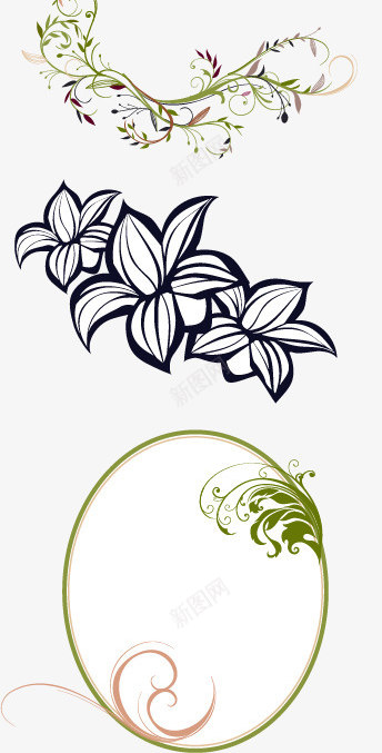 炫彩藤蔓植物png免抠素材_88icon https://88icon.com 手绘花纹 植物 欧式底纹素材 藤蔓植物