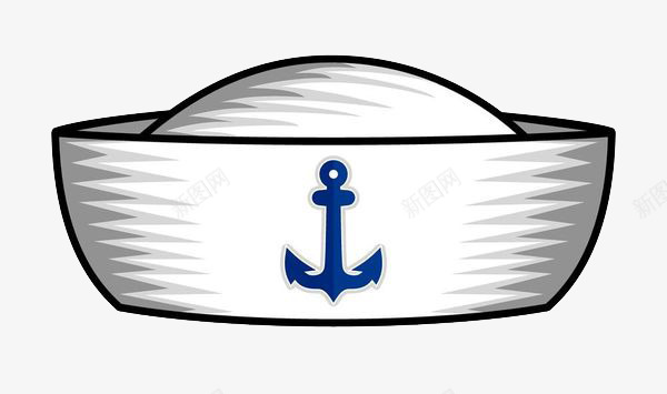 海军制服卡通白色蓝色logo水手帽图标图标