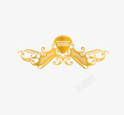 金色皇冠飘带装饰素材