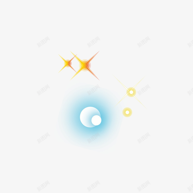 可爱星光笔刷png免抠素材_88icon https://88icon.com 星光笔刷 渐变 笔刷 蓝色 黄色