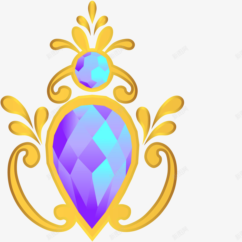 奢华装饰皇冠钻石矢量图ai免抠素材_88icon https://88icon.com 奢华钻石 皇冠装饰 紫色宝石 装饰图案 装饰花纹 矢量图