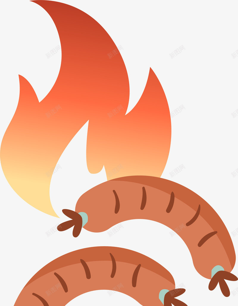 烤肠烧烤png免抠素材_88icon https://88icon.com BBQ 火焰 烤串 烤肠 烧烤 矢量图案 餐饮美食