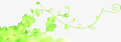 绿色卡通花朵花藤装饰素材