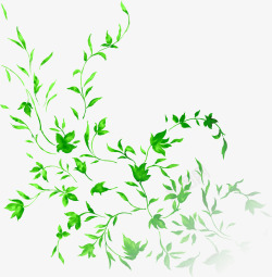 绿色清新卡通花藤植物素材