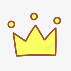 黄色简约皇冠装饰图案素材