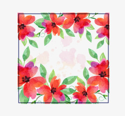 可爱的水彩花素材