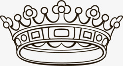 黑色线条皇冠欧式花纹素材