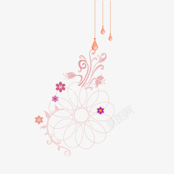 粉色现代海报装饰素材