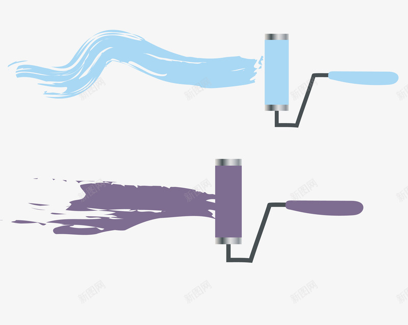 油漆笔刷效果矢量图ai免抠素材_88icon https://88icon.com 彩色 油漆 油漆刷子 矢量图