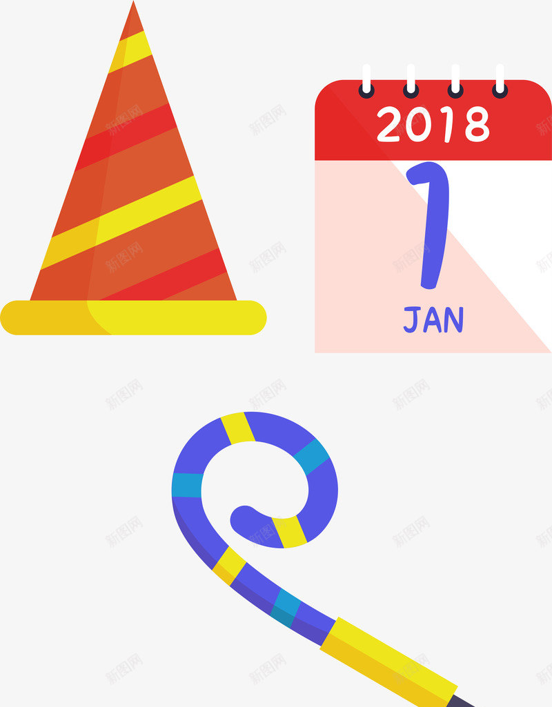 卡通扁平化庆祝图案png免抠素材_88icon https://88icon.com 2018狗年 卡通 庆祝 扁平化 标签 矢量图案