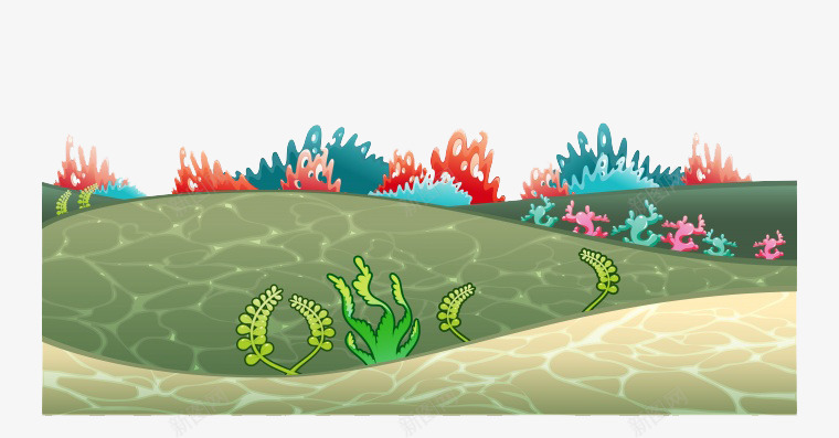 卡通海底植物png免抠素材_88icon https://88icon.com 卡通 海底 海底世界 海底卡通 海底植物 海洋 海洋生物 珊瑚