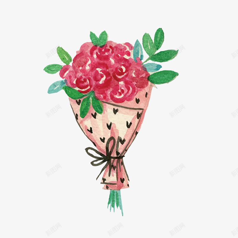 粉色花朵水墨植物情人节元素矢量图ai免抠素材_88icon https://88icon.com 庆祝 情人节 植物 水墨 粉色 自然 节日 花朵 矢量图