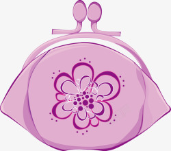 紫色花朵装饰女包素材