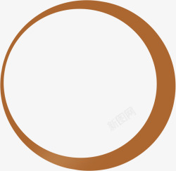 中秋棕色圆形边框加白色内部素材