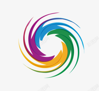 色彩创意商务logo鲜艳色彩圆环矢量图图标图标