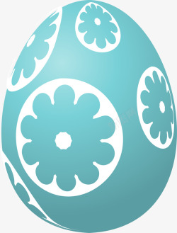 复活节蓝色花朵彩蛋素材
