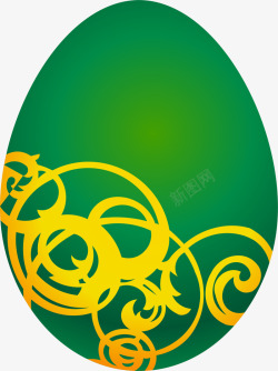复活节绿色条纹彩蛋素材