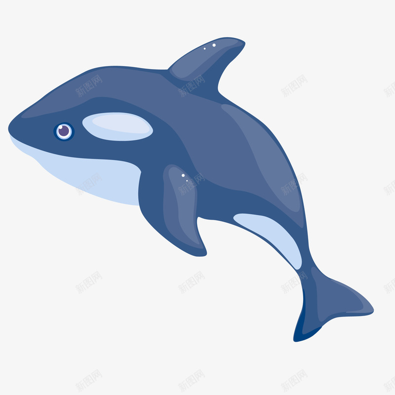 卡通深蓝色的海豚矢量图ai免抠素材_88icon https://88icon.com 动物设计 卡通 可爱 海洋动物 海豚 深蓝色 矢量图