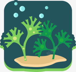 绿色海底植物海草素材