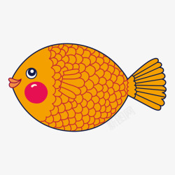 有趣的世界海洋日卡通橙色鱼矢量图素材