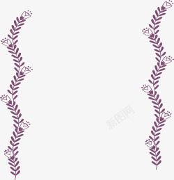 紫色花藤边框素材