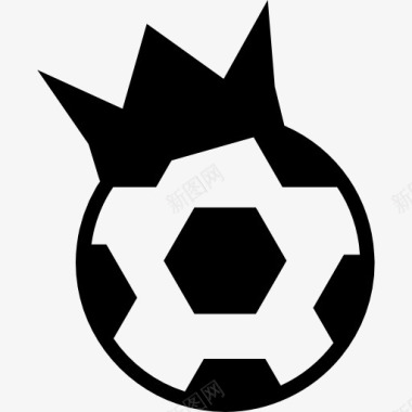 足球运动大全体育奖象征足球与冠图标图标