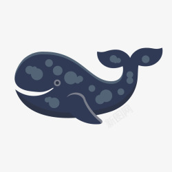 卡通海洋生物鲸鱼矢量图素材