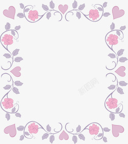 紫色清新花藤边框素材