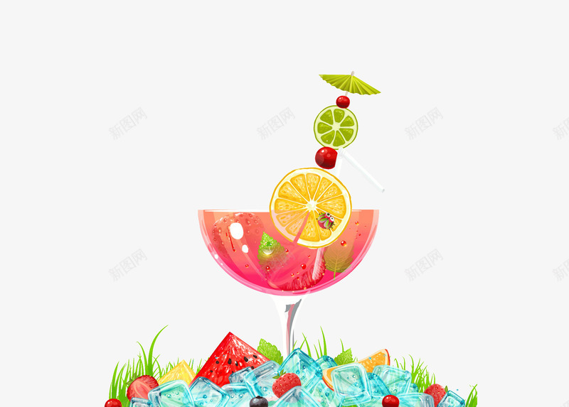 夏日凉爽冰饮冰块元素png免抠素材_88icon https://88icon.com 冰块元素 凉爽果汁 夏日元素