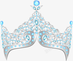 蓝色宝石镂空奢华皇冠素材
