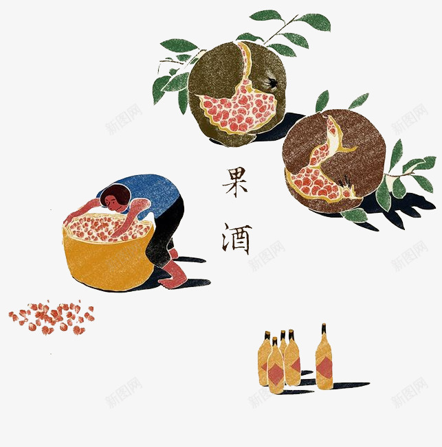 手绘水彩绘画果酒制作png免抠素材_88icon https://88icon.com 制作 手绘 果酒 水彩 绘画