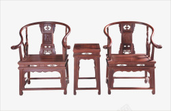 红酸枝木中国传统客厅红木椅二件套高清图片
