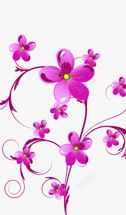 紫色花朵元素素材