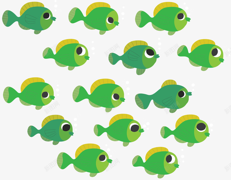 海洋之中的绿色鱼群矢量图ai免抠素材_88icon https://88icon.com 小鱼 海洋 海洋鱼群 矢量png 绿色小鱼 鱼群 矢量图