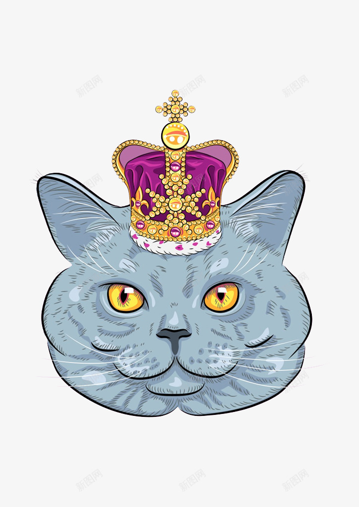 手绘猫咪png免抠素材_88icon https://88icon.com 动物 卡通 宠物 手绘 猫咪 皇冠