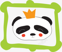戴着皇冠的卡通熊猫素材