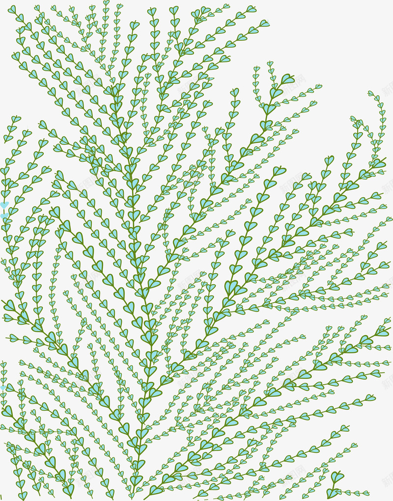 手绘藻类矢量图ai免抠素材_88icon https://88icon.com 手绘植物 手绘藻类 海洋 海洋藻类 绿植 绿色植物 藻类装饰 矢量图