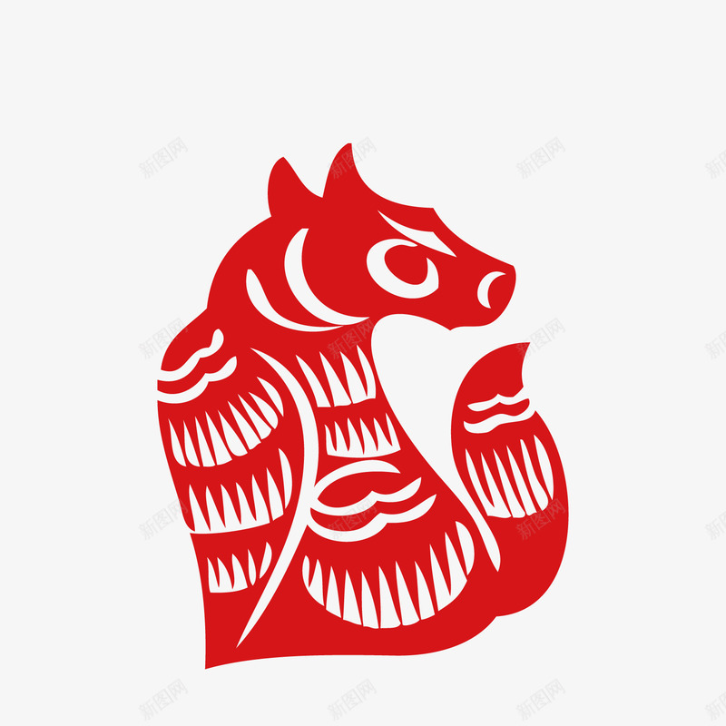 红色狗年喜庆剪纸元素png免抠素材_88icon https://88icon.com 喜庆 尾巴 平面 庆祝 扁平化 狗年 红色 纹理