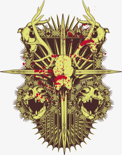 十字骷髅印花图案素材