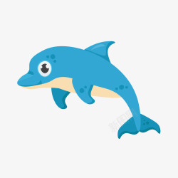 卡通可爱的海洋生物海豚矢量图素材