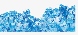 冰块蓝色冰块冰元素饮料元素素材