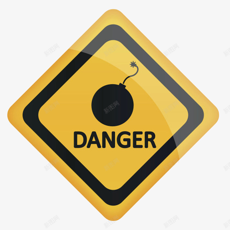 炸弹危险三角形黄色警告牌实物png免抠素材_88icon https://88icon.com danger 亮色 危险 反光体 提醒 注意 火焰 炸弹 警示 路牌 醒目 铁牌 黄色警告牌