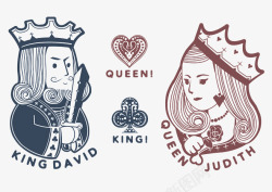 手绘国王和王后素材
