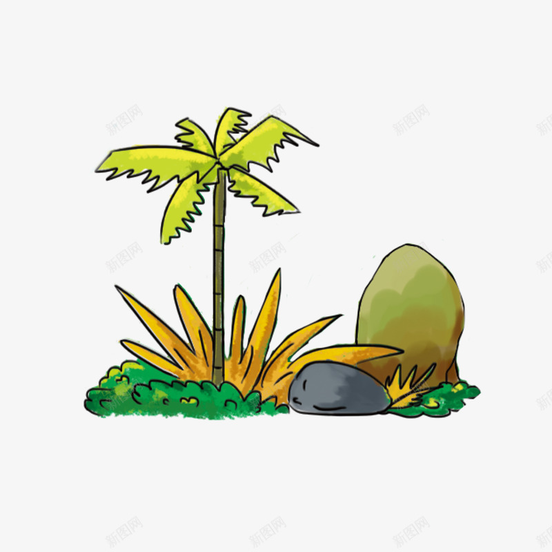沙滩上的植物植被png免抠素材_88icon https://88icon.com 小孩 手绘 沙滩美女 海洋小动物 海滨浴场 漫画