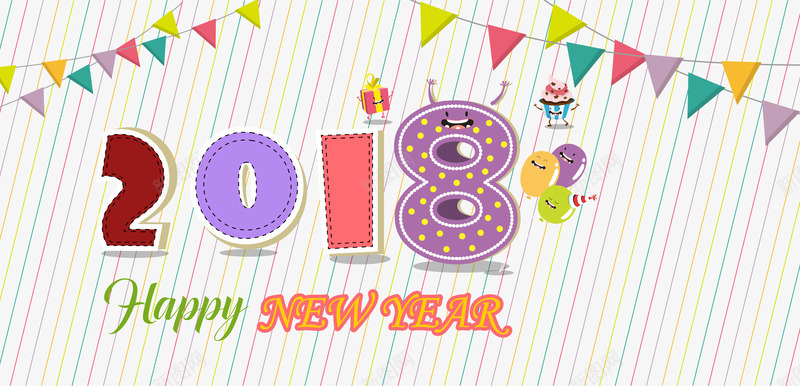 卡通立体字2018新年快乐png免抠素材_88icon https://88icon.com 2018 卡通 彩色可爱装饰 新年庆祝 新年快乐 立体字