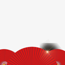 红色喜庆春节庆祝质感扇子素材