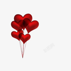 漂浮的爱心气球素材